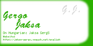 gergo jaksa business card